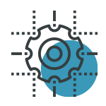 A gear icon representing managed services